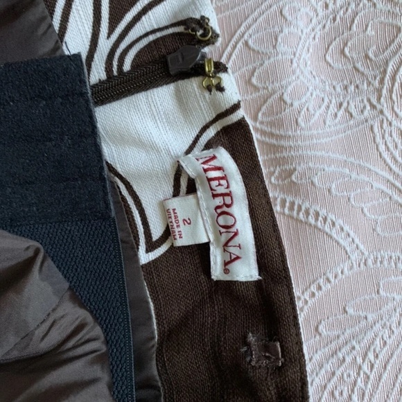 Merona Dress - Women's 2 dark brown‎ and white tropical strapless beach - Picture 3 of 5